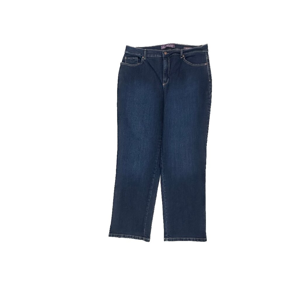 Gloria Vanderbilt Amanda Straight Leg Women's size 16P Dark Blue Denim jeans